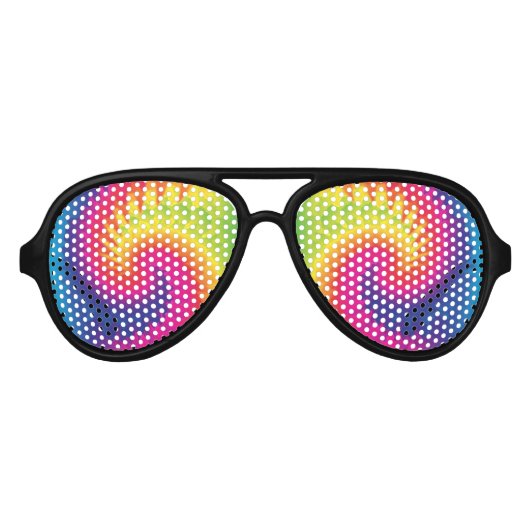 Cool Rainbow Tie Dye Aviator Zonnebril (Voorkant)