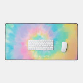 Cool Rainbow Tie Dye Pattern gepersonaliseerd Bureaumat (Keyboard & Muis)