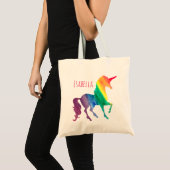 Cool Rainbow Waterverf Unicorn Kinder Fun Tote Bag (Voorkant (product))