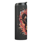 Cool Ram op vuur Zodiac Astologie ontwerp Thermosbeker (Gedraaid links)