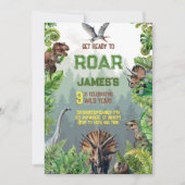 Cool Realistic Dinosaur Verjaardag Kaart (Voorkant)