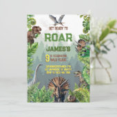 Cool Realistic Dinosaur Verjaardag Kaart (Staand voorkant)