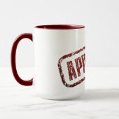 Cool Red 'Approved' Stamp Mok – Retro Style (Links)