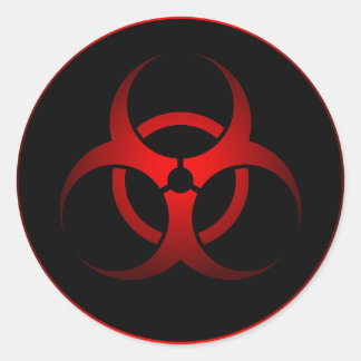 Cool Red & Black Chemical Biohazard Symbool Ronde Sticker