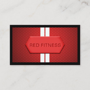 Cool Red Metal Fitness Visitekaartje
