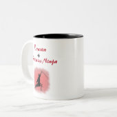 Cool Red Ninja Warrior Tweekleurige Koffiemok (Voorkant links)