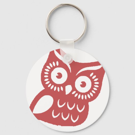 Cool Red Owl Sleutelhanger (Voorkant)