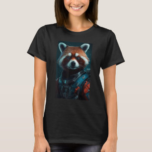 Cool Red Panda Astronaut Grappig Grafisch Dier Ent T-shirt