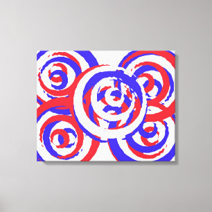Cool Red White And Blue Patriotic Abstract Canvas Afdruk