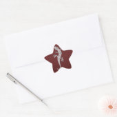 Cool red white stippen lizard metal effects ster sticker (Envelop)