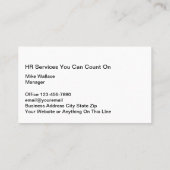 Cool Ressources humaines Thème Cartes de visite (Dos)