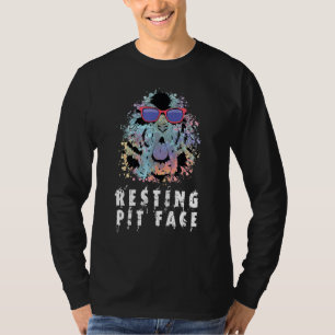 Cool Resting Pit Face Dog Face Funny Dog Lovers Ha T-shirt