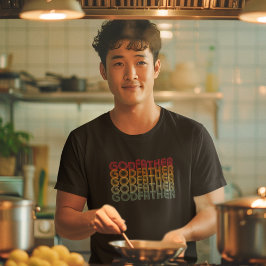 Cool Retro 70's Stacked Godfather Typografie T-shirt