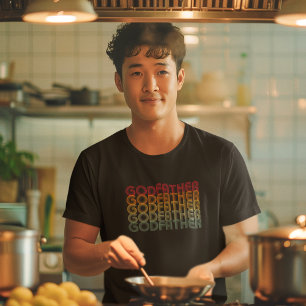 Cool Retro 70's Stacked Godfather Typografie T-shirt