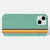 Cool Retro 70s Stripes Blauwgroen Geel Oranje Brui Case-Mate iPhone Case (Achterkant (horizontaal))