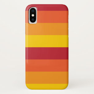 Cool Retro 70s Stripes Oranje Yellow Red iPhone X Hoesje