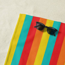 Cool Retro 70s Stripes Turquoise Yellow Oranje Red