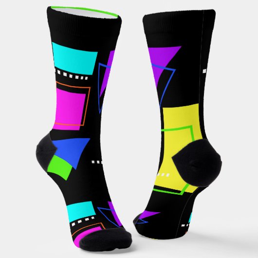 COOL RETRO 80s NEON VORMT  NAAM FUNKY Sokken (Gebogen)