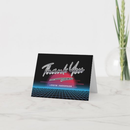 Cool Retro 80's New Wave Afstuderen bedankje (Voorkant)