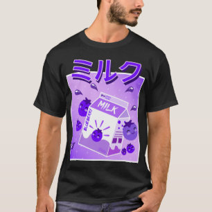 Cool Retro 90's Japans Kawaii Blueberry Milk Shak T-shirt
