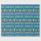 Cool Retro Abstract Mushroom Crystal Pattern Cadeaupapier (Vlak)