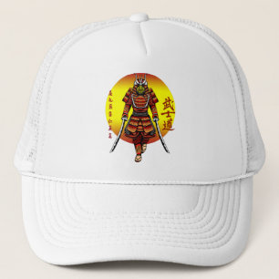 Cool Retro Armored Samurai met 2 Katanas Trucker Pet