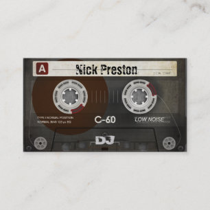 Cool Retro Audio Cassette   DJ Professional Visitekaartje