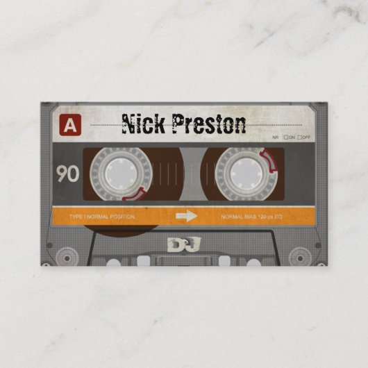 Cool Retro Audio Cassette | DJ Professional Visitekaartje (Voorkant)