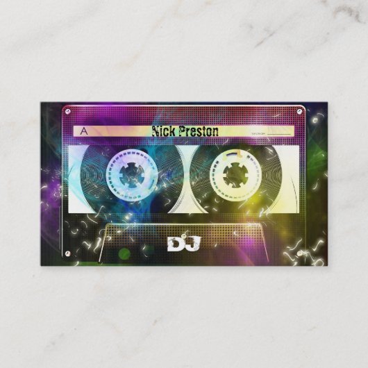 Cool Retro Audio Cassette | DJ Professional Visitekaartje (Voorkant)
