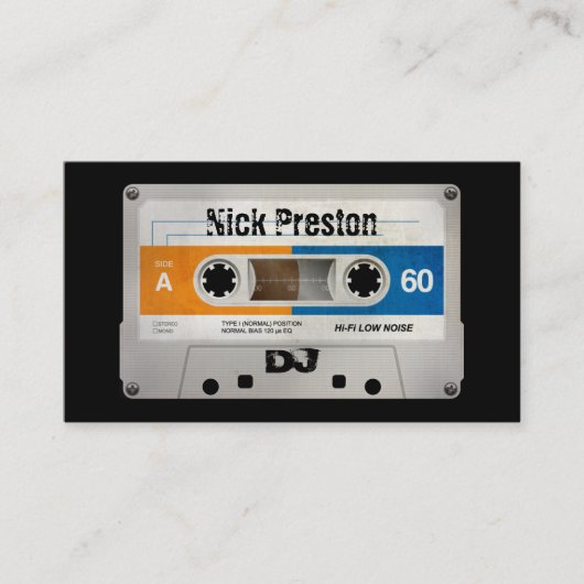 Cool Retro Audio Cassette | DJ Professional Visitekaartje (Voorkant)