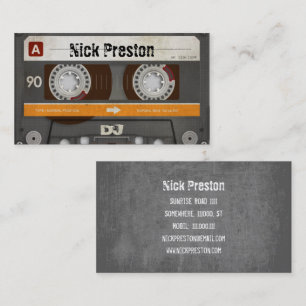 Cool Retro Audio Cassette DJ Professional Visitekaartje