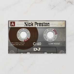 Cool Retro Audio Cassette DJ Professional Visitekaartje
