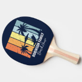 Cool Retro Beach House Custom Navy Blauw Tafeltennisbatje (Zijkant)