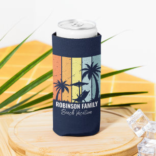 Cool Retro Beach Vakantie Custom Navy Blauw
