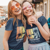 Cool Retro Beach Vakantie Navy Blue Dames T-shirt