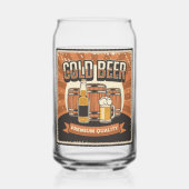 Cool retro  bierliefhebbers blikvorm glas (Voorkant)