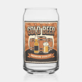 Cool retro  bierliefhebbers blikvorm glas (Achterkant)