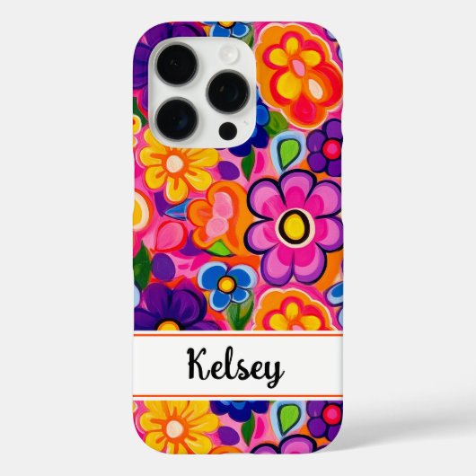Cool Retro Bloemstuk Persoonlijk Case-Mate iPhone Case (Achterkant)