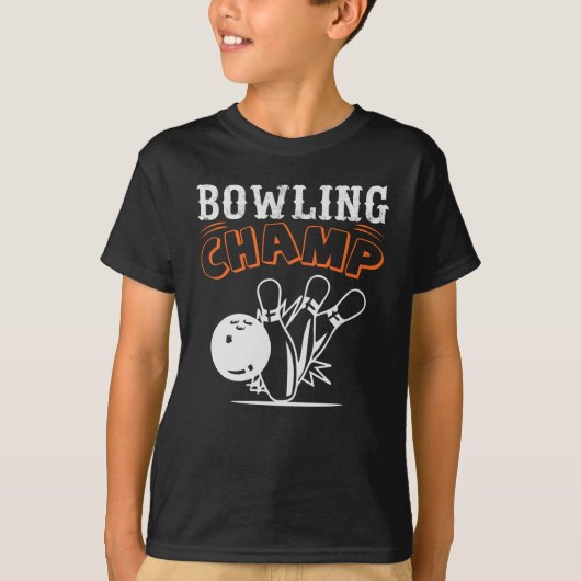 Cool Retro Bowling Champ Sport Boys' T-shirt (Voorkant)