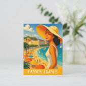 Cool Retro Cannes Franse Rivièra Briefkaart (Staand voorkant)