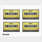 Cool Retro cassette ontwerp Rechthoekige Sticker (Vel)