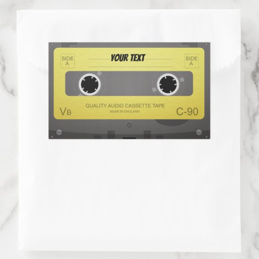 Cool Retro cassette ontwerp Rechthoekige Sticker (Tas)