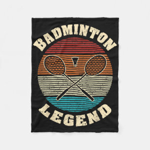 Cool Retro Crossing Rackets Badminton Legend Badmi Fleece Deken