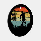 Cool Retro Disk Golf Sport  Keramisch Ornament (Rechts)