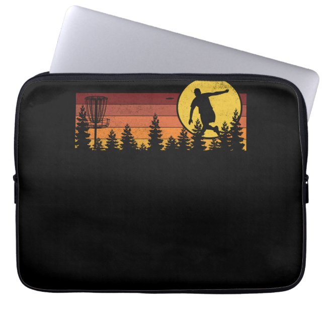 Cool Retro Disk Golf Sport Laptop Sleeve (Voorkant)
