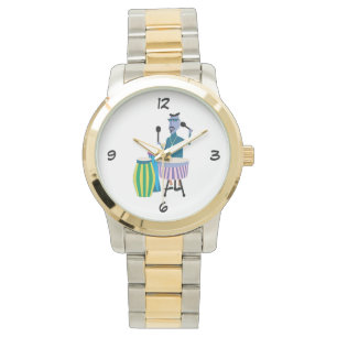 Cool Retro Drummer Horloge