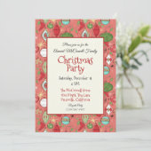 Cool Retro Fête de Noël Invitations (Debout devant)