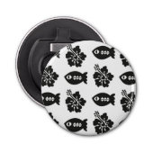 Cool Retro Fish and Flower Tiki Pattern Button Flesopener (Voorkant)