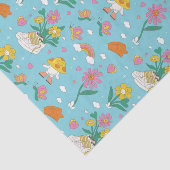 Cool Retro Flower Garden Pattern Valentijnsdag Tissuepapier (Detail)