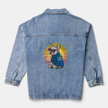 Cool rétro Français Bulldog Denim Jacket